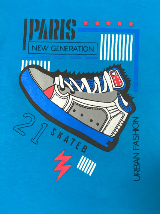بيجامه صيفي اولادي قطن 100% مكون من قطعتين paris🤍😍