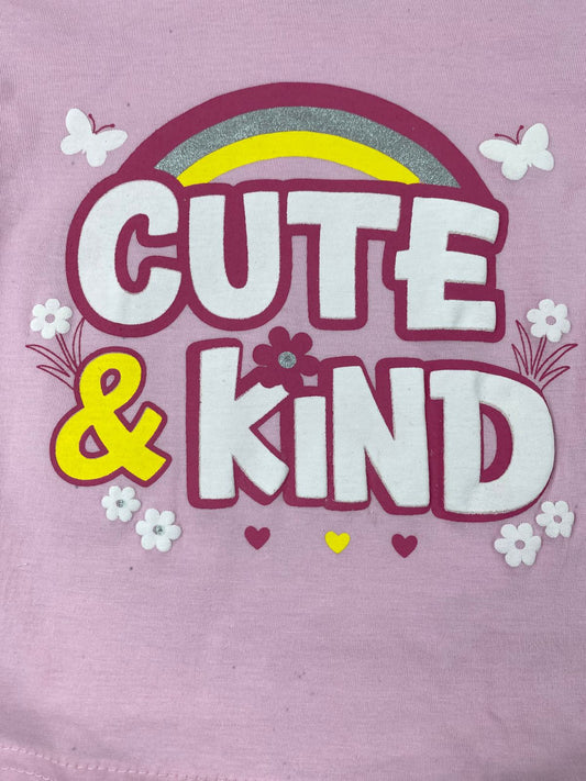 بيجامه صيفي بناتي قطن 100% مكون من قطعتين cute kind🤍😍