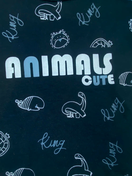 بيجامه صيفي اولادي وبناتي قطن 100% مكون من قطعتين  animals🤍😍