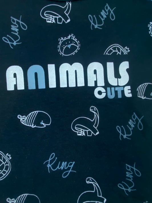 بيجامه صيفي اولادي وبناتي قطن 100% مكون من قطعتين  animals🤍😍