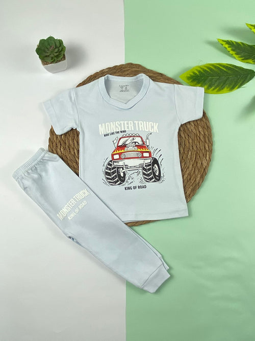 بيجامه اولادي  قطن 100% مكون من قطعتين king of road 🤍😍
