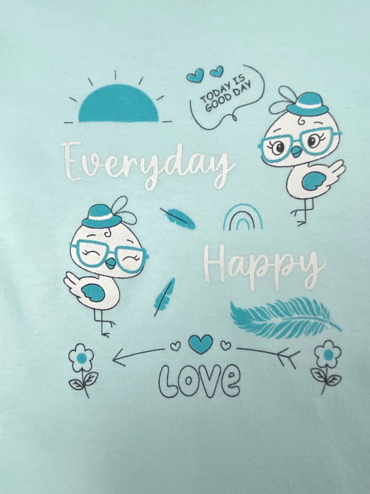 بيجامه صيفي بناتي قطن 100% مكون من قطعتين every day 🤍😍