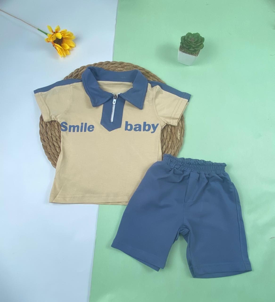 بيجامه صيفي  اولادي قطن100 %  مكون من قطعتين smile baby🤍😍