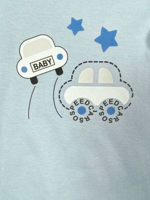 سالوبيت خريفي قطن 100% اولادي رسمة عربيه ماركة صن بيبي😍❤️