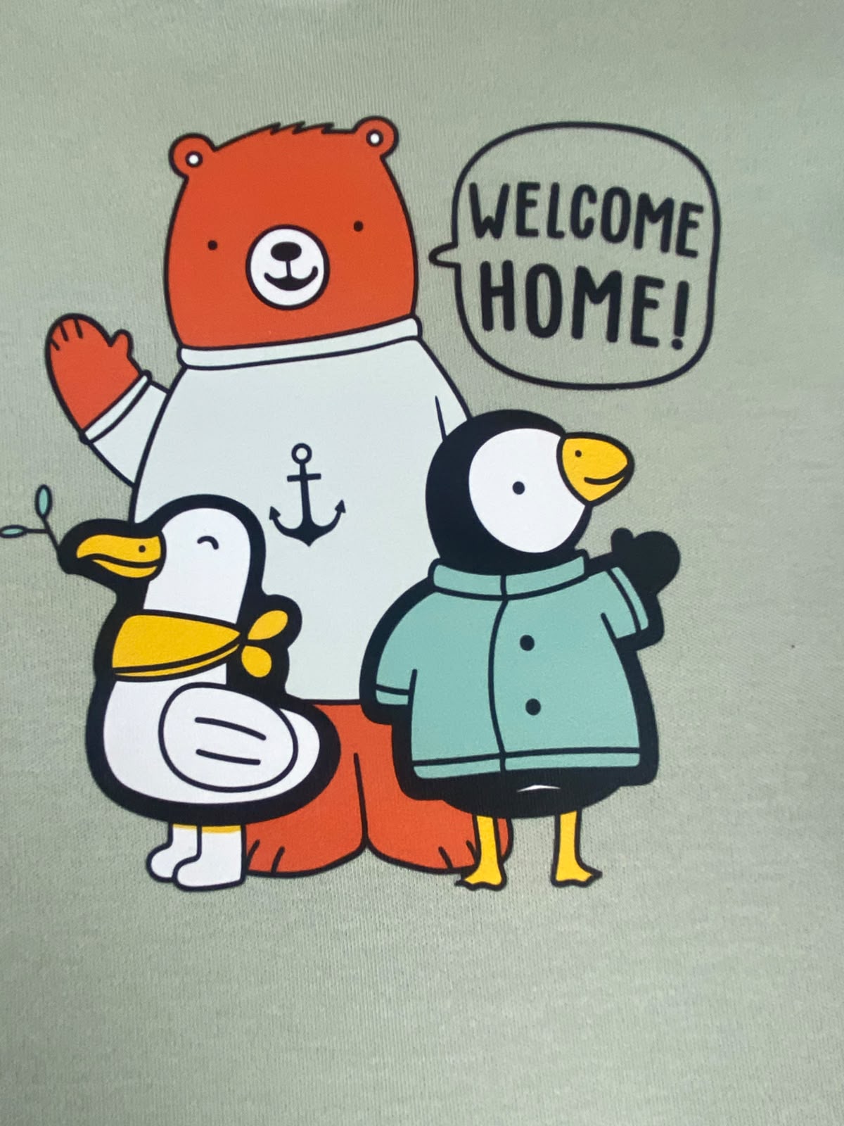سالوبيت اولادي وبناتي مطبوع قطن 100% خريفي مكون من قطعتين welcome home😍❤️