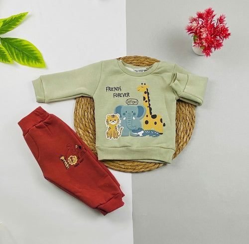 طقم شتوي ميلتون ضد الوبره اولادي وبناتي مكون من قطعتين قطن 100% مبطن من الداخل friends forever🩷🤍