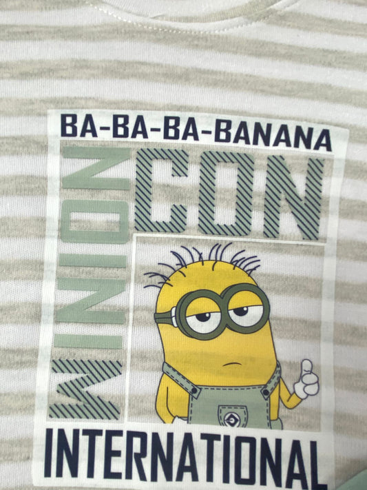 بيجامه اولادي  قطن 100% مكون من قطعتين  minions🤍😍