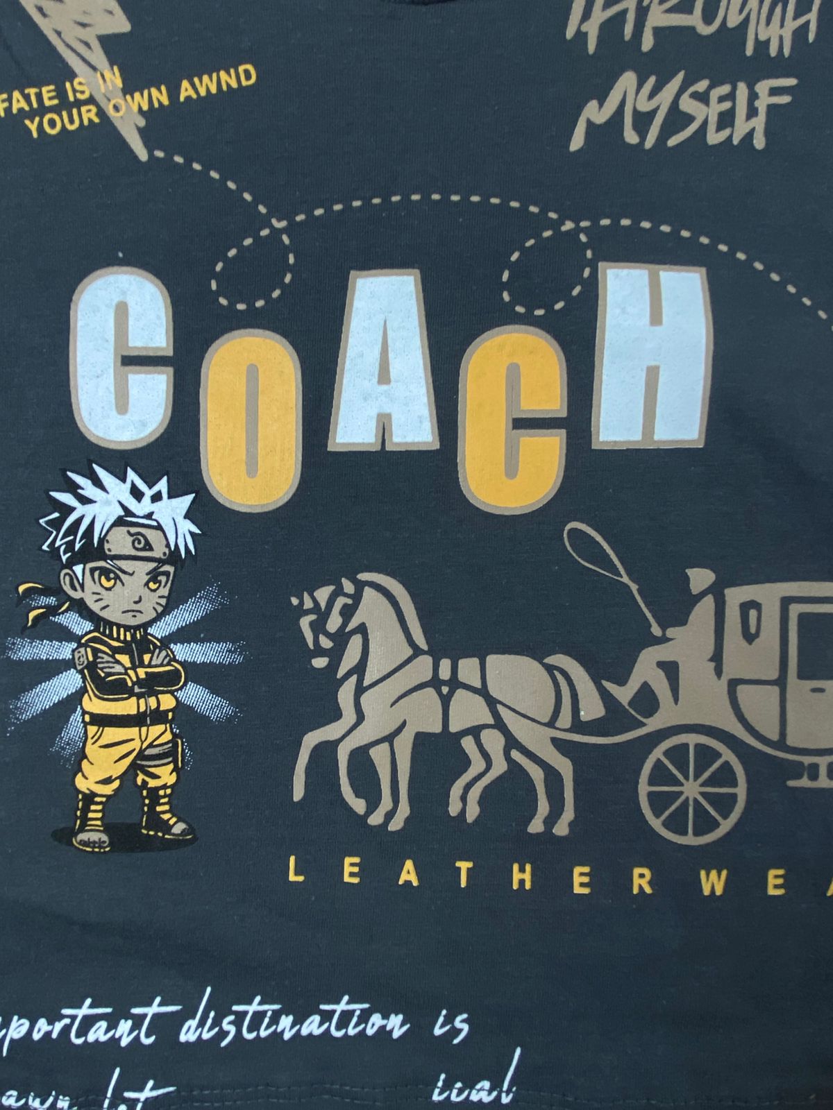بيجامه اولادي قطن مكون من قطعتين coach🤍😍