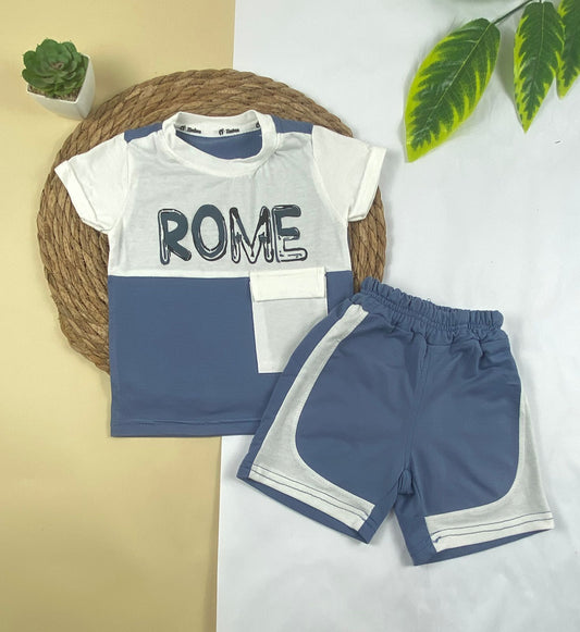 بيجامه صيفي اولادي  قطن100 %  مكون من قطعتين rome🤍😍