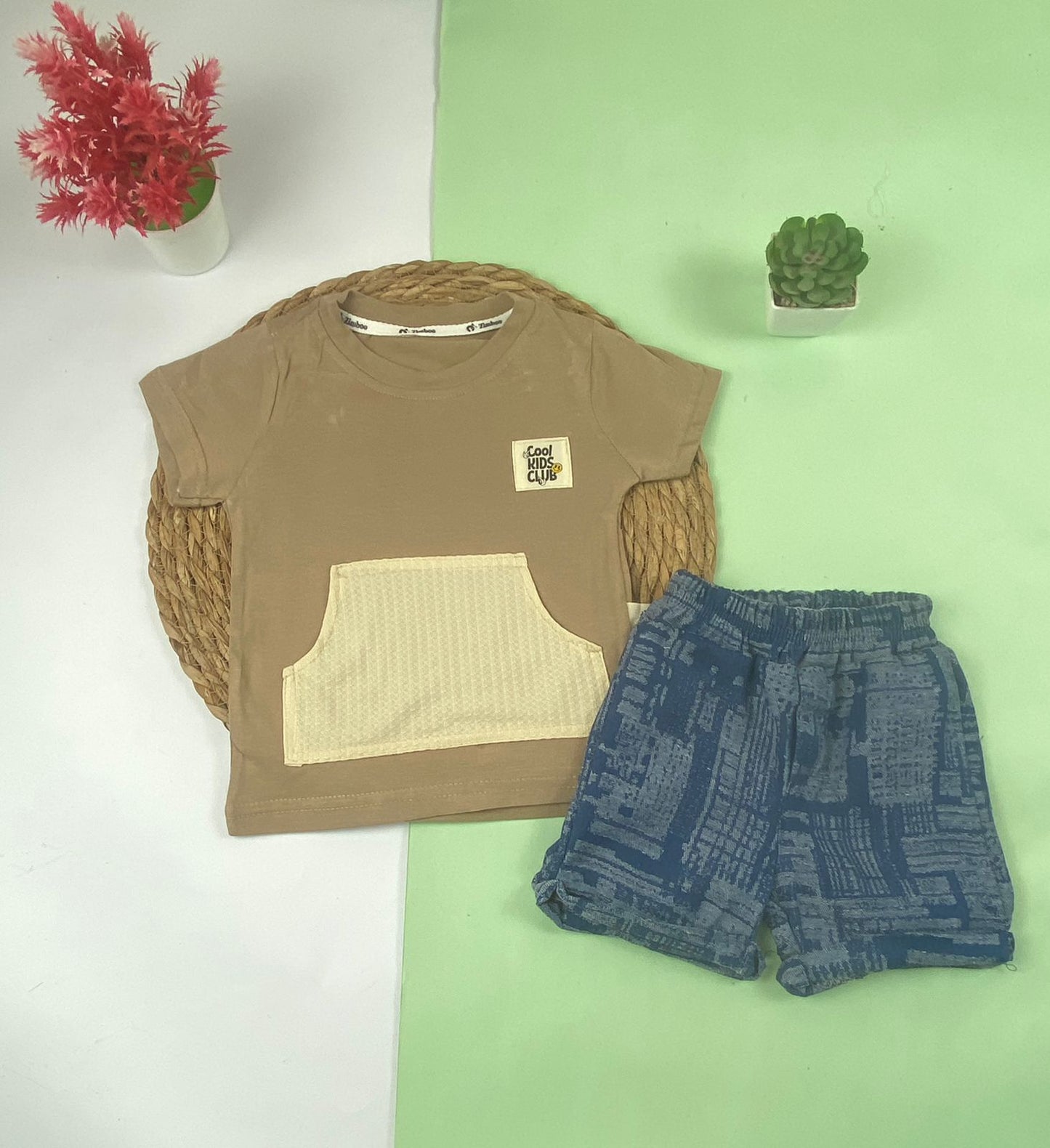 بيجامه صيفي  اولادي قطن100 %  مكون من قطعتين cool kids club🤍😍