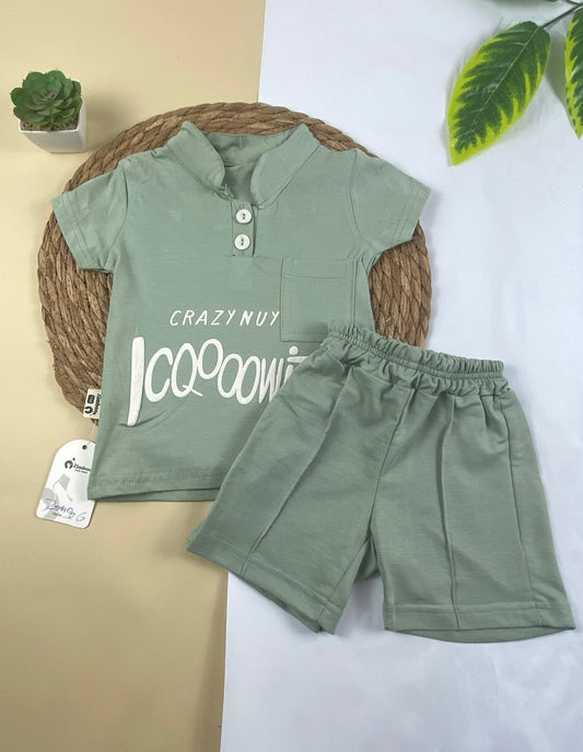 بيجامه صيفي اولادي  قطن100 %  مكون من قطعتين crazy num🤍😍