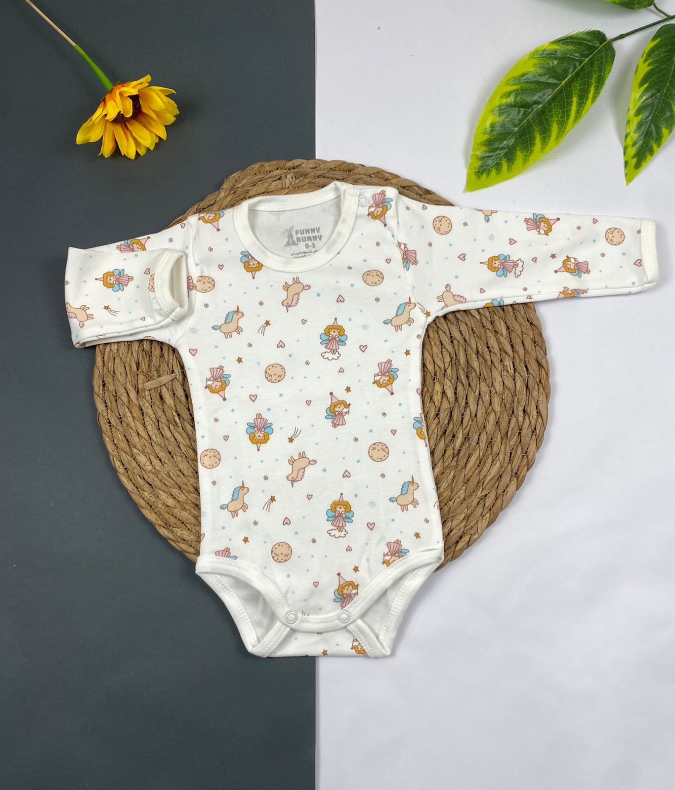 سالوبيت بكم حديثي الولاده قطن 100% اولادي وبناتي ماركة فاني باني 🤍😍