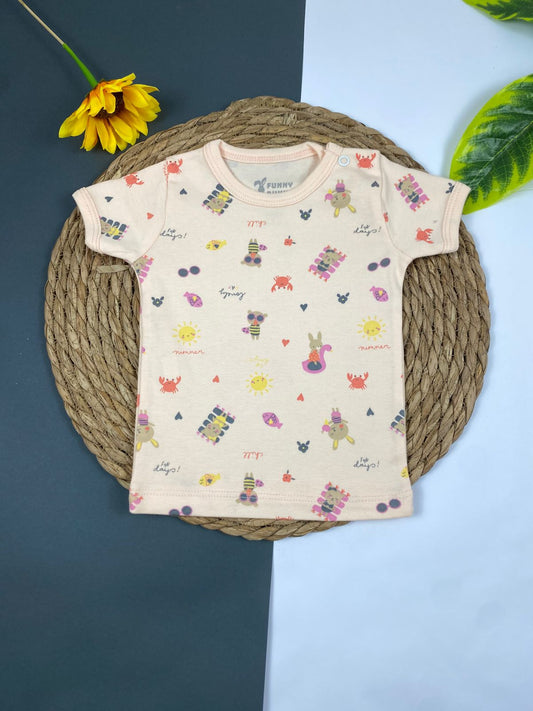 فانله نص كم الوان قطن 100% اولادي وبناتي ماركة فاني باني 😍😍