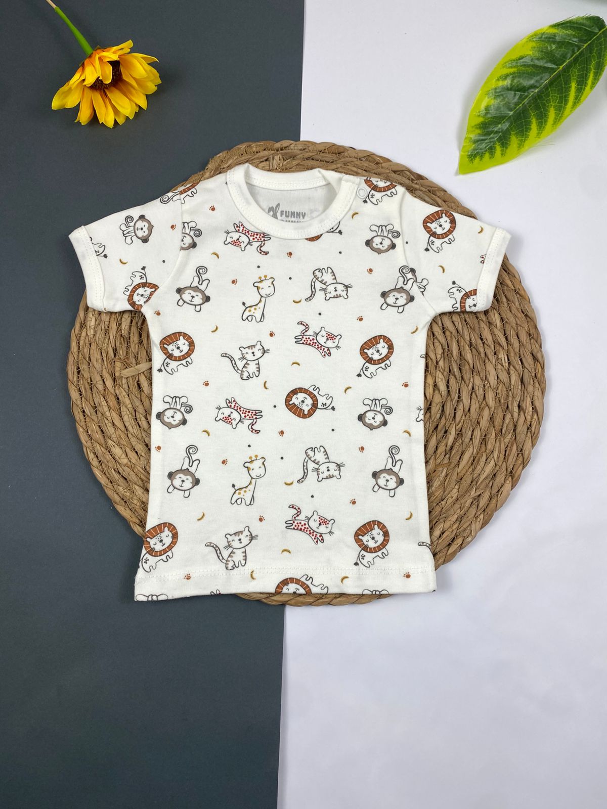 فانله نص كم مطبوع اولادي وبناتي قطن 100% ماركة فاني باني ❤️❤️