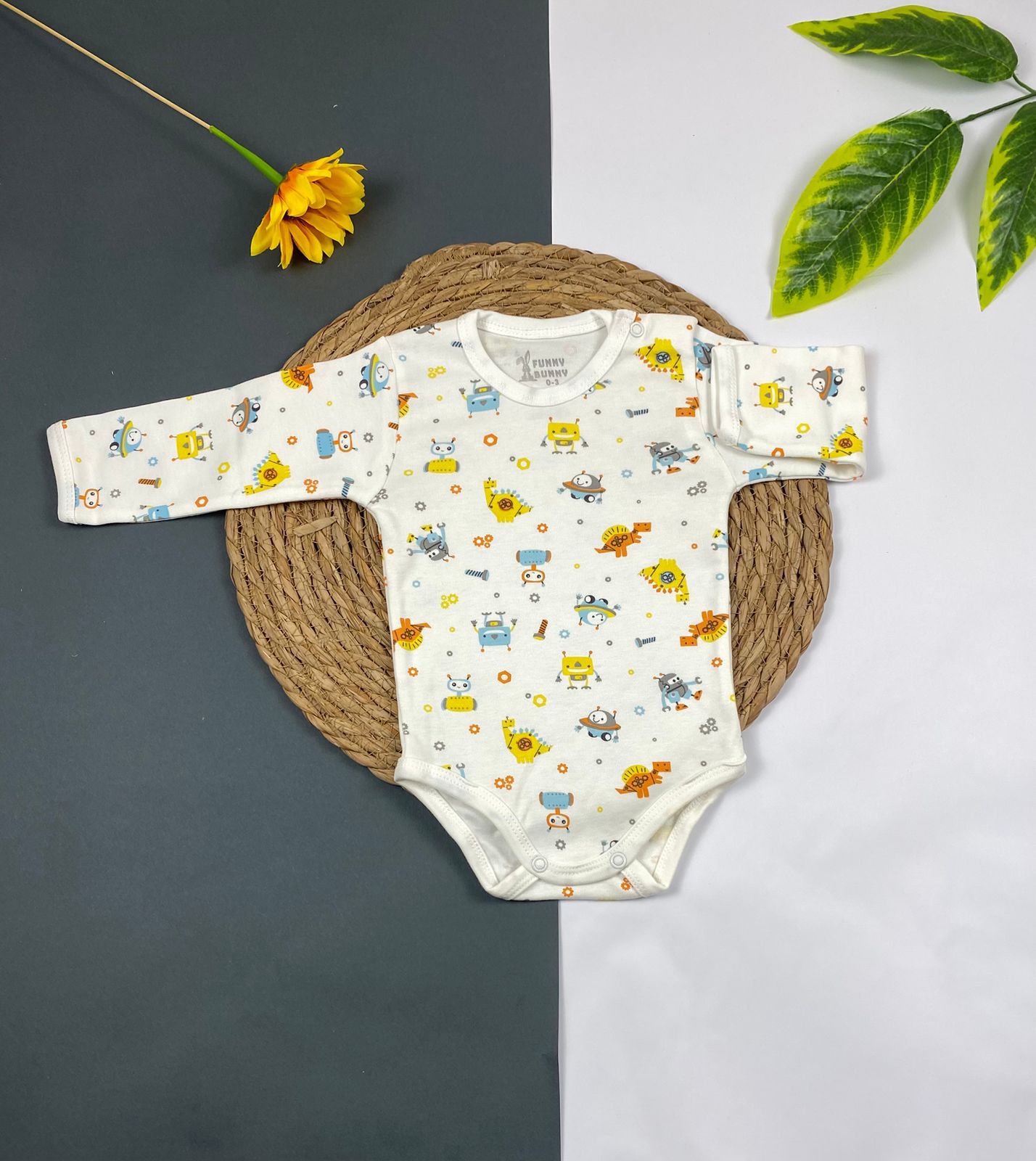 سالوبيت بكم حديثي الولاده قطن 100% اولادي وبناتي ماركة فاني باني 🤍😍