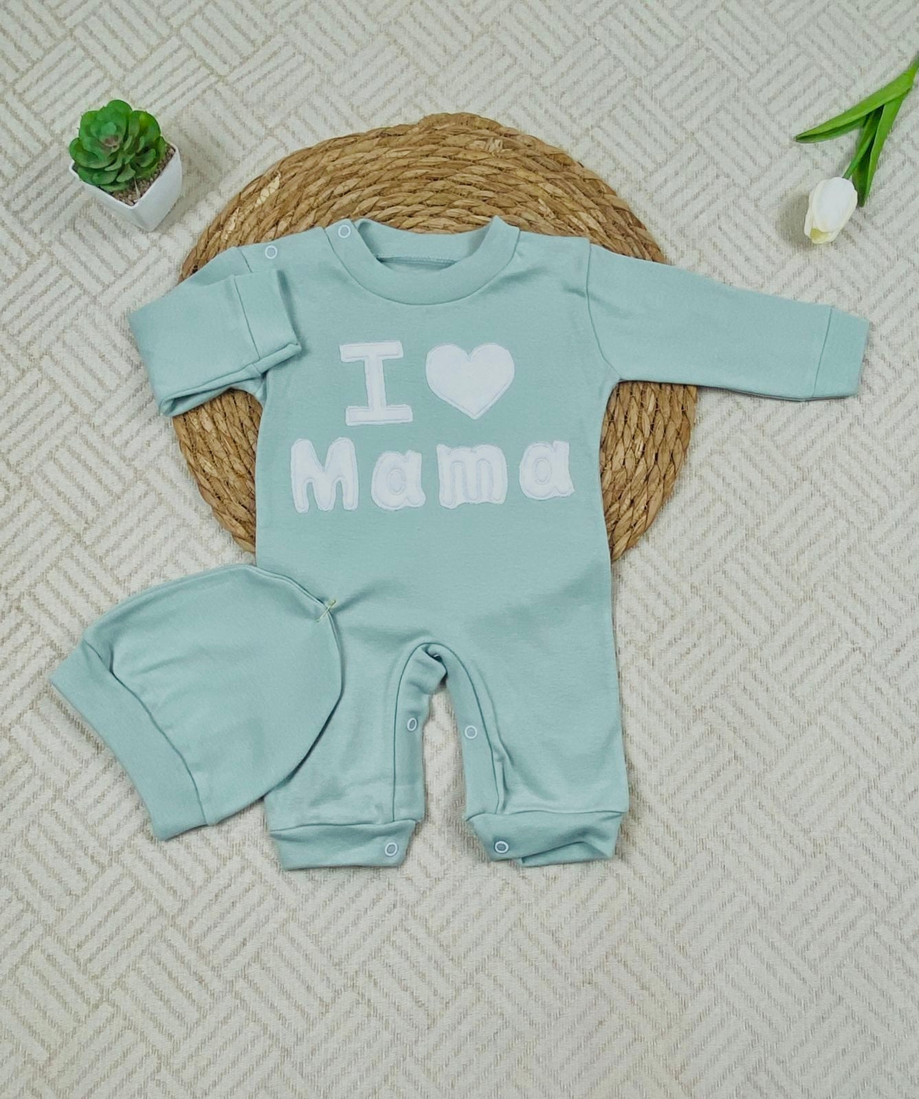سالوبيت اولادي قطن 100% خريفي مكون من قطعتين  i love mama❤️