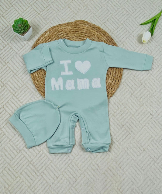 سالوبيت اولادي قطن 100% خريفي مكون من قطعتين  i love mama❤️