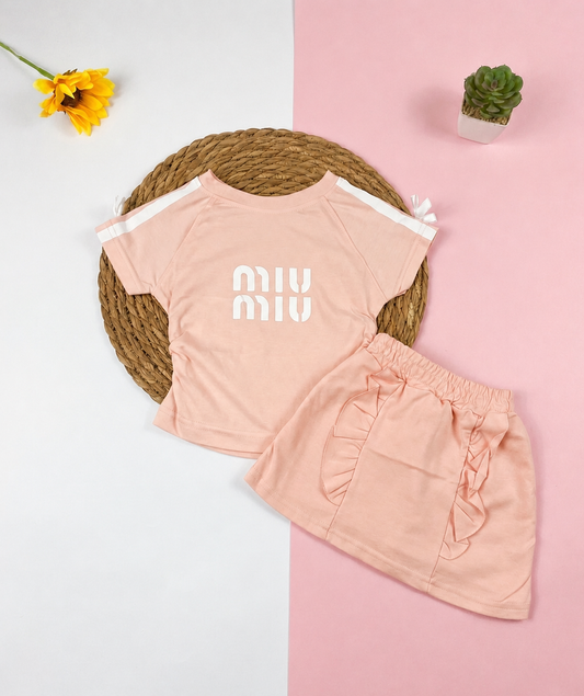 بيجامه صيفي  بناتي قطن100 %  مكون من قطعتين miu miu🤍😍