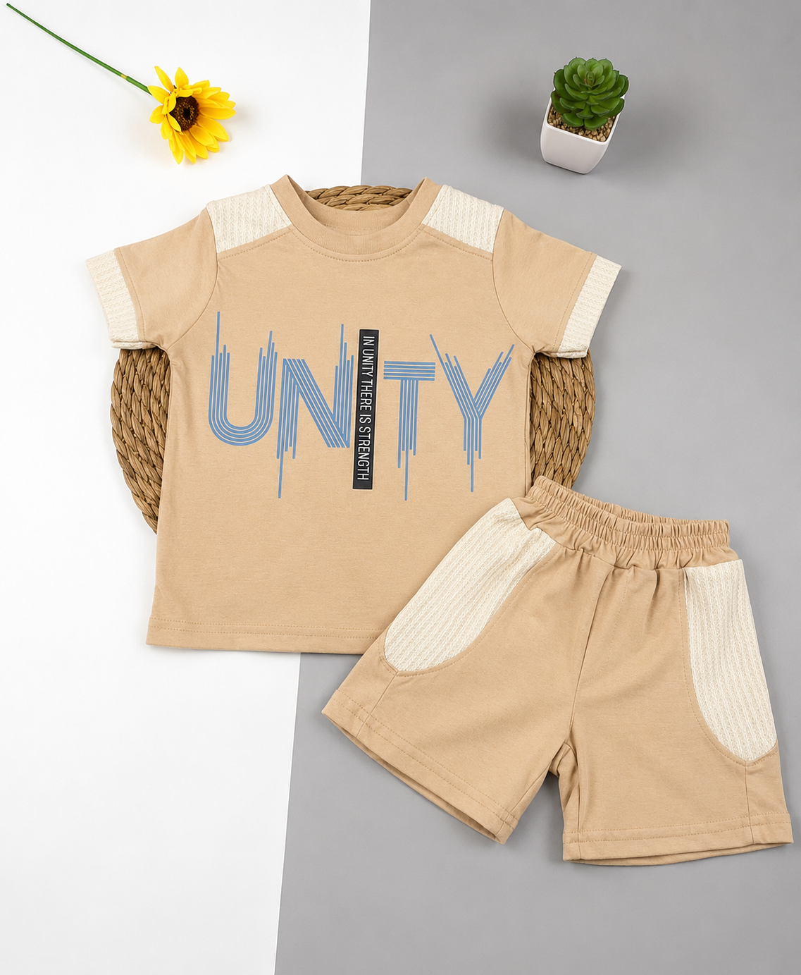 بيجامه صيفي اولادي قطن100 %  مكون من قطعتين unity🤍😍