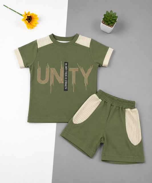 بيجامه صيفي اولادي قطن100 %  مكون من قطعتين unity🤍😍