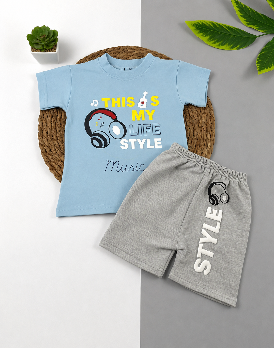 بيجامه صيفي اولادي قطن 100% مكون من قطعتين this is my life style🤍😍
