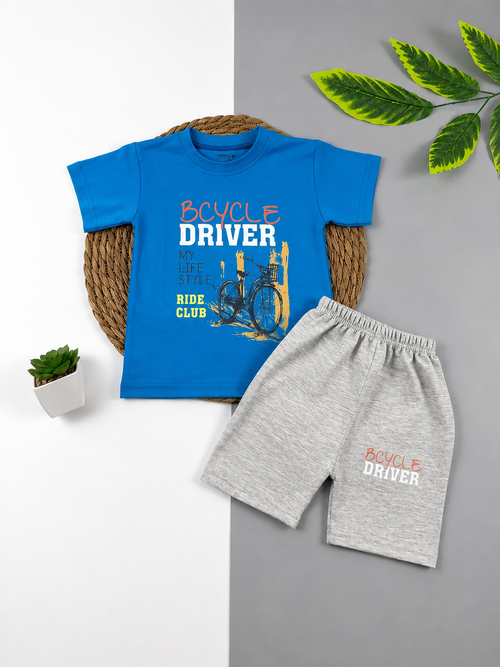 بيجامه صيفي  اولادي قطن 100% مكون من قطعتين driver🤍😍
