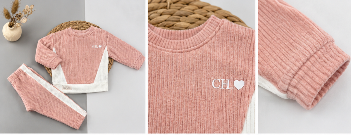 بيجامه قطيفه مسحب بناتي مكونه من قطعتين مبطن من الداخل  ماركة شيك كيدز😍🤍