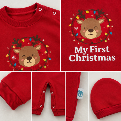 سالوبيت شتوي اولادي وبناتي خامه ميلتون قطن 100% مبطنه من الداخل my first christmas🎄🎅
