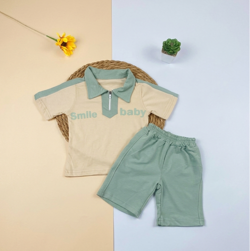 بيجامه صيفي  اولادي قطن100 %  مكون من قطعتين smile baby🤍😍
