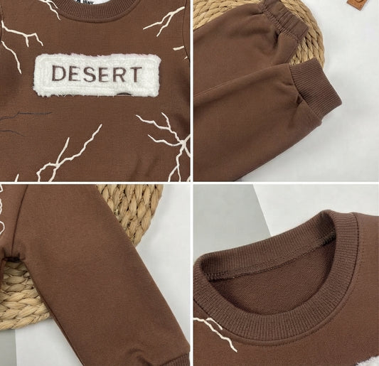 بيجامه شتوي ميلتون اولادي قطعتين قطن 100% مبطنة من الداخل  - ضمان ضد الوبرة  desert❤️😍
