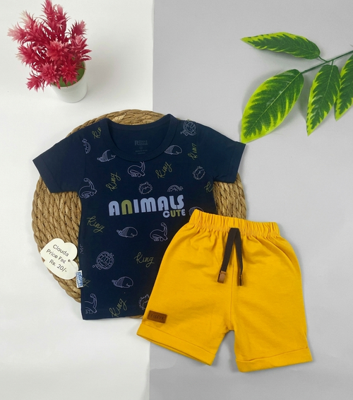 بيجامه صيفي اولادي وبناتي قطن 100% مكون من قطعتين  animals🤍😍