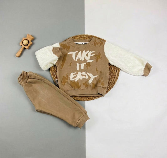 بيجامه شتوي ميلتون اولادي قطعتين قطن 100% مبطنة من الداخل  - ضمان ضد الوبرة take it easy❤️😍