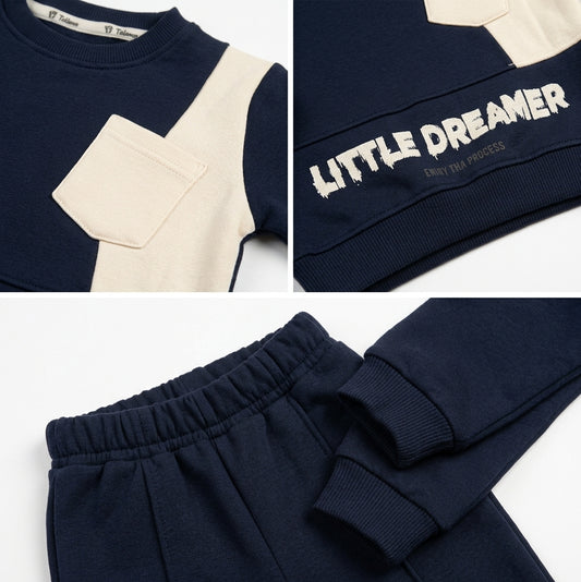 بيجامه شتوي ميلتون اولادي قطعتين قطن 100% مبطنة من الداخل  - ضمان ضد الوبرة little dreamer❤️❤️