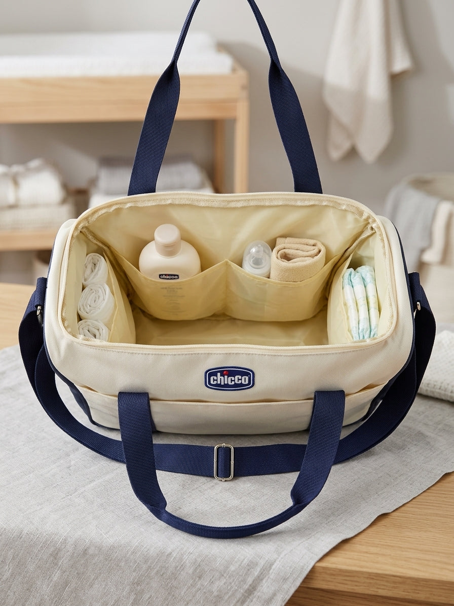 طقم شنطة ستان ماركة شيكو 5 قطع لمستلزمات البيبي | Chicco 🍼👶