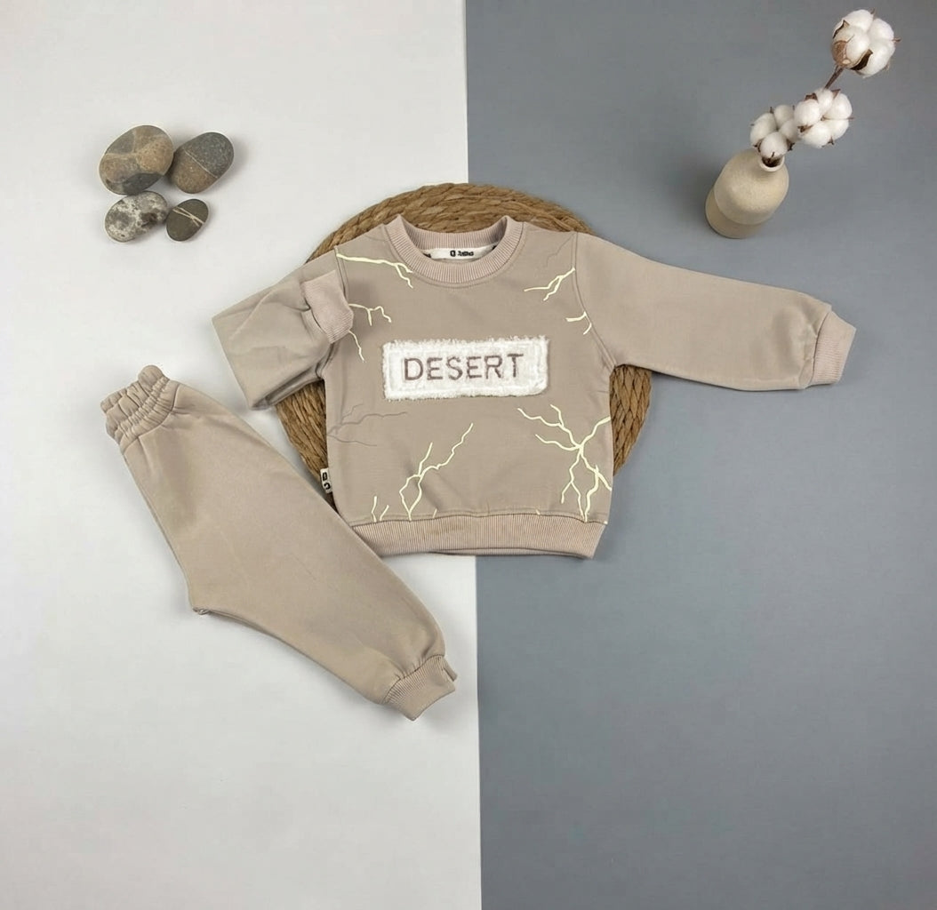 بيجامه شتوي ميلتون اولادي قطعتين قطن 100% مبطنة من الداخل  - ضمان ضد الوبرة  desert❤️😍