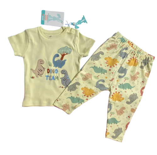 بيجامه صيفي اولادي وبناتي من فاني باني رسمة ديناصور😍😍