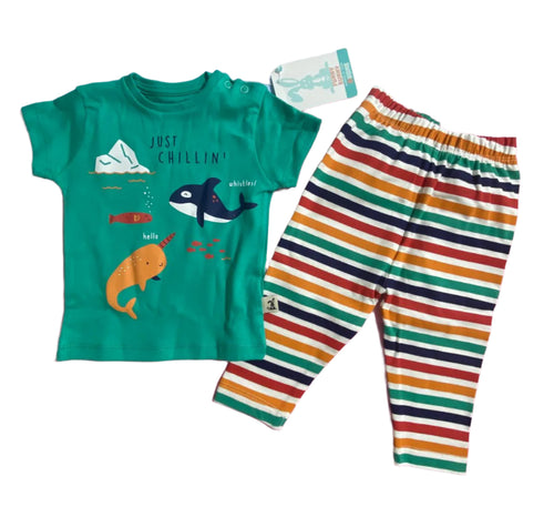 بيجامه اولادي صيفي قطن من فاني باني  رسمة حوت🥰🥰