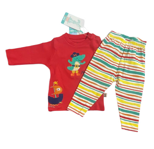 بيجامه اولادي خريفي من فاني باني رسمة مكون من قطعتين القراصنه  💕💕