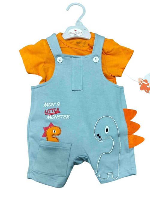 سالوبيت قطعتين اولادي وبناتي قطن ماركه الصياد رسمة ديناصور ❤️❤️