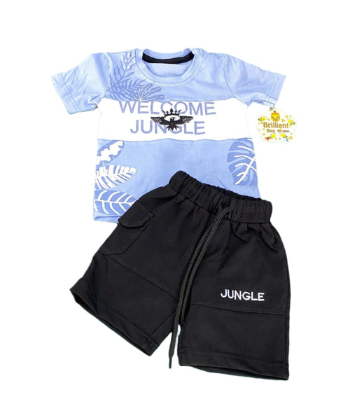 طقم خروج اولادي قطن مكون من قطعتين 💚💚