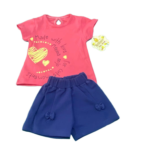 طقم بناتي قطن مكون من قطعتين 🩷🩷