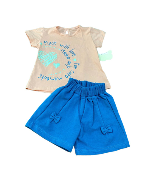 طقم بناتي قطن مكون من قطعتين 🩷🩷