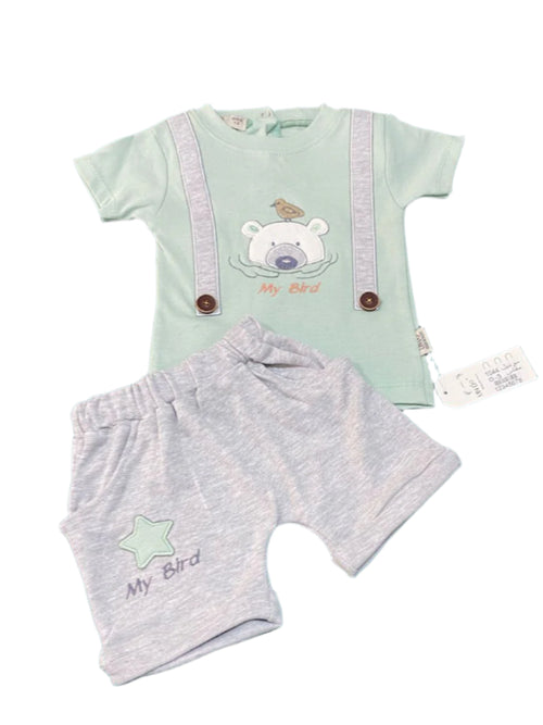 طقم اولادي قطعتين قطن 🖤💛