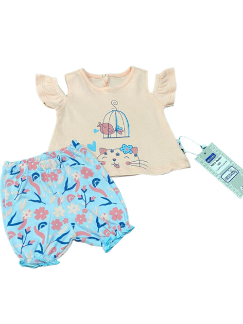 طقم بناتي قطن رسمة عصفوره🤩🤩