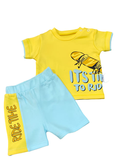 طقم اولادي قطن مكون من قطعتين سكوتر💛💛