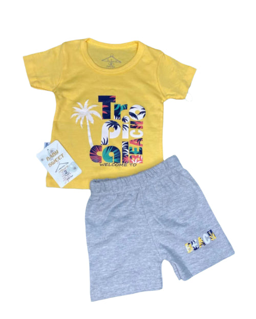 طقم اولادي قطن من قطعتين رسمة نخله 🤍😍