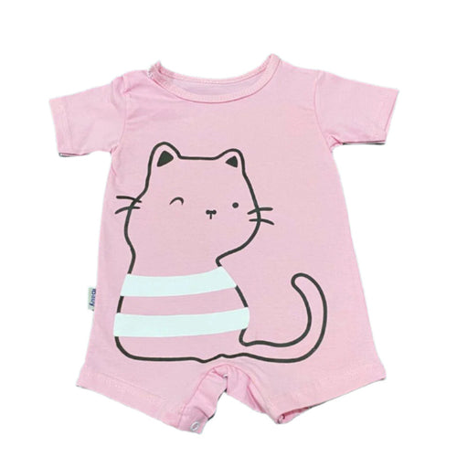 سالوبيت مطبوع قطن بناتي رسمة قطه🩷❤️