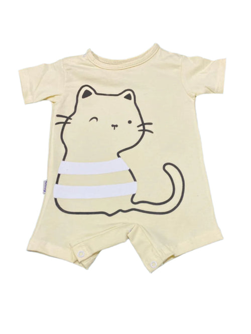 سالوبيت مطبوع قطن اولادي وبناتي رسمة قطة 💛