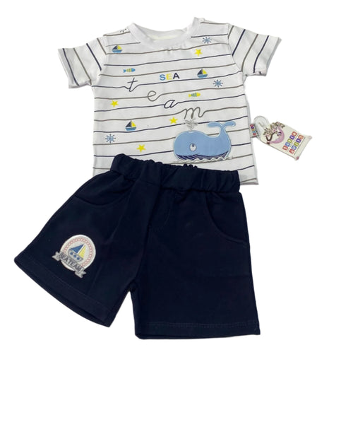 طقم خروج اولادي مكون من قطعتين رسمة