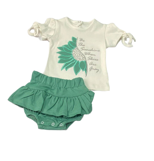 طقم خروج بناتي مكون من قطعتين رسمة ورده 🩷🩷